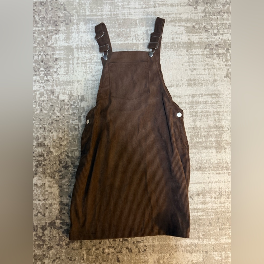 Brown Corduroy Pinafore Dress